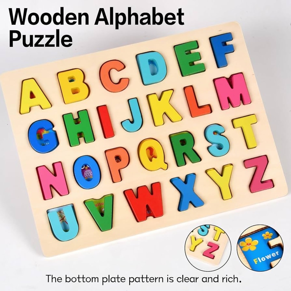 Colorful Wooden Alphabet Puzzle for Kids Sealed New